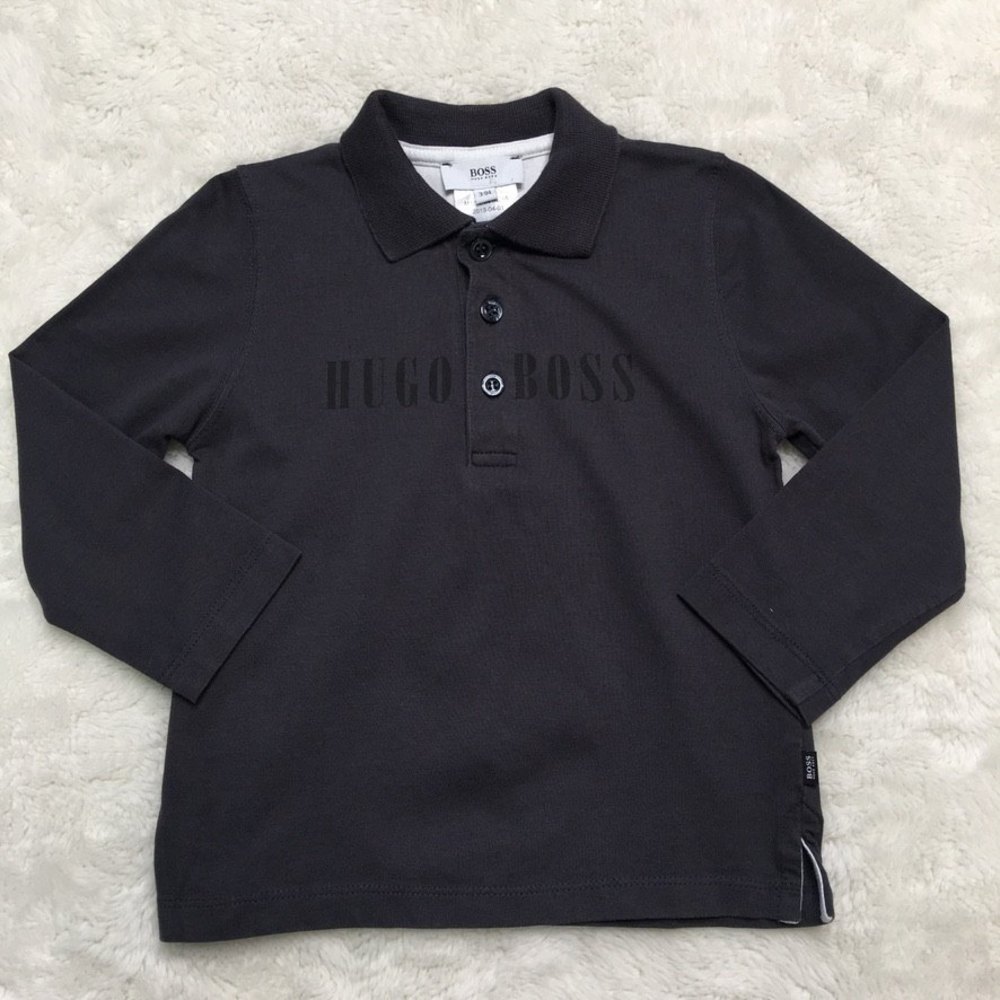 Hugo Boss Gray Toddler Boy Long Sleeve Polo Shirt Size 3 Years